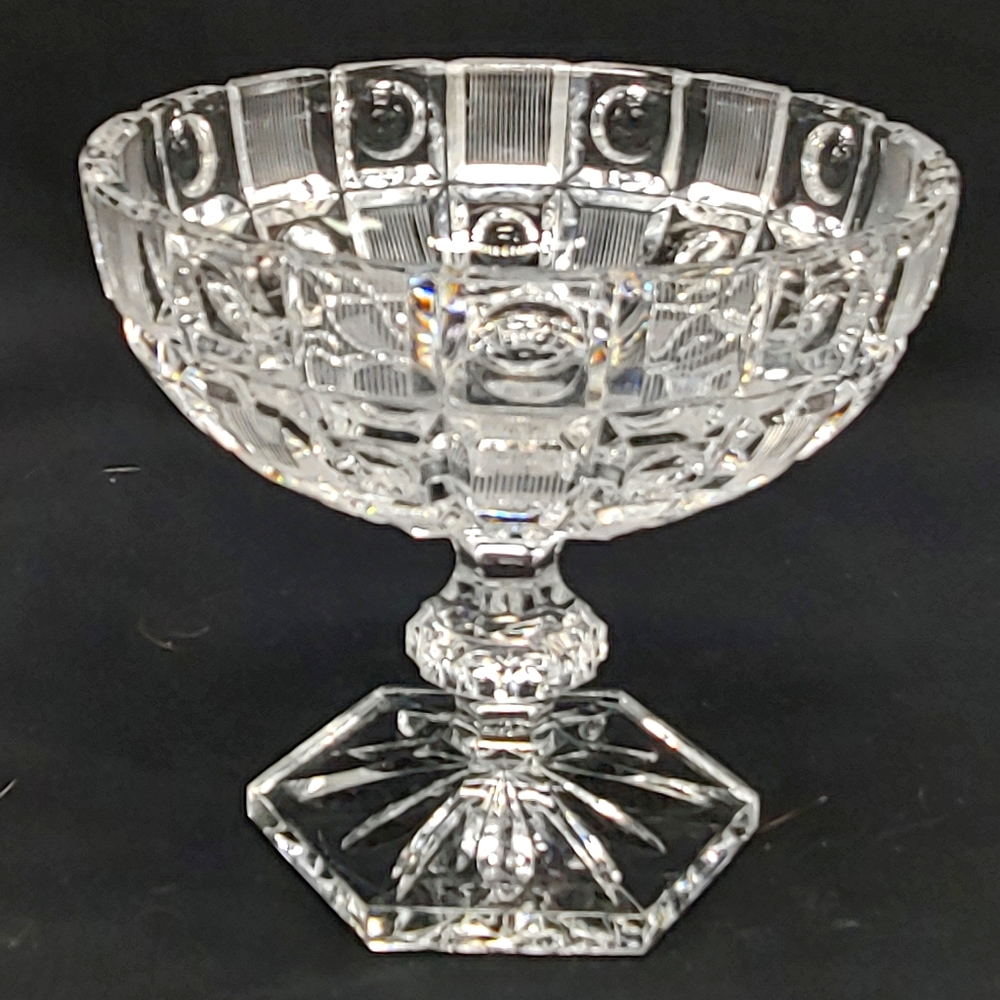 Vintage Thumbprint Pedestal Candy Dish